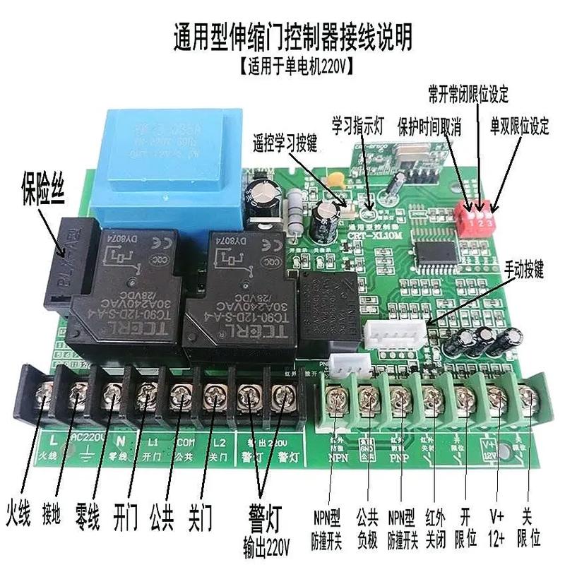 通用型伸縮門控制器接線說明 220f 自動(dòng)反彈防夾效果 【